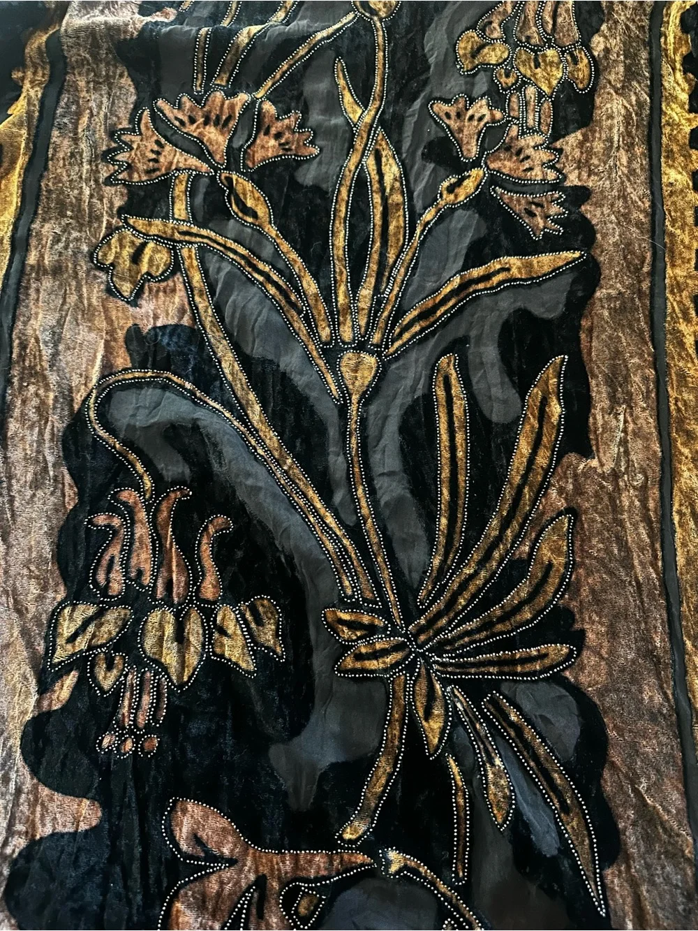 Gothic Romance Silk/Velvet Burnout scarf/Wrap
